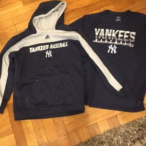 Adidas Yankees Hoodie and Yankees Tee both size YL